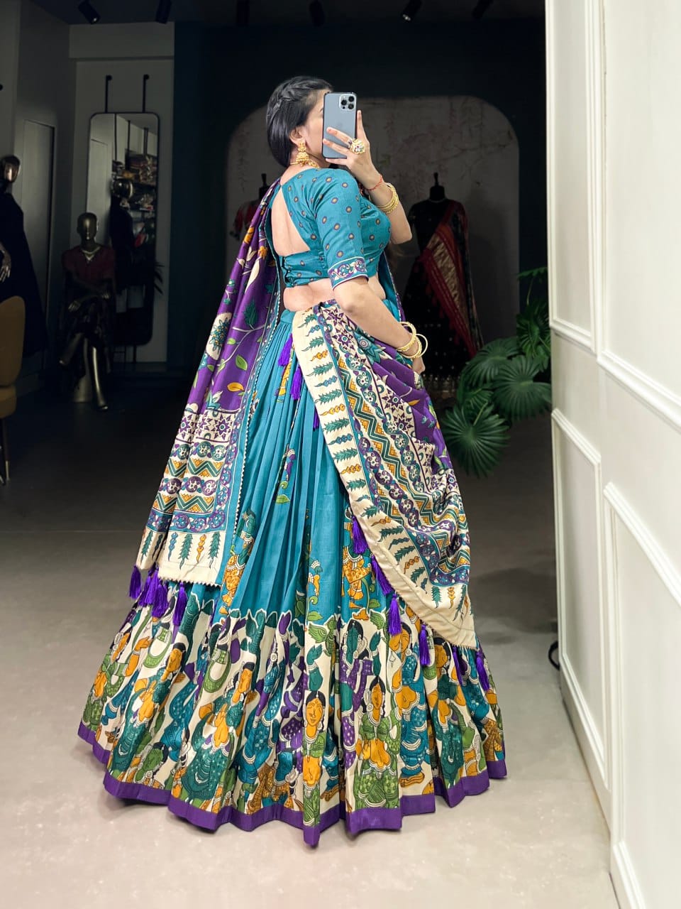 LNB 1236 Tussar Silk Printed Lehenga Choli Suppliers In India